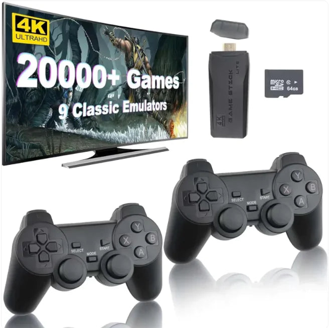 Video Game Sticks M8 Console 2.4G Dual Wireless Controller Game Stick 4K 10000 Games 64GB Retro Game for DropShiopping Xmas Gif