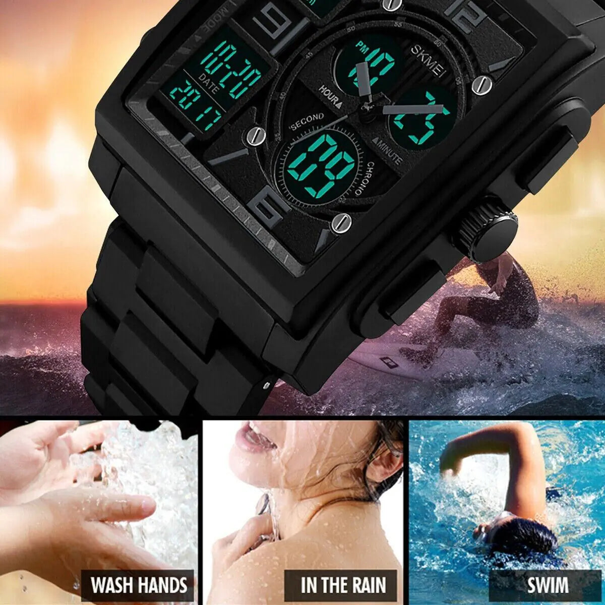 Watches Men's Digital Army Military Sport Quartz Analog Waterproof Watch US