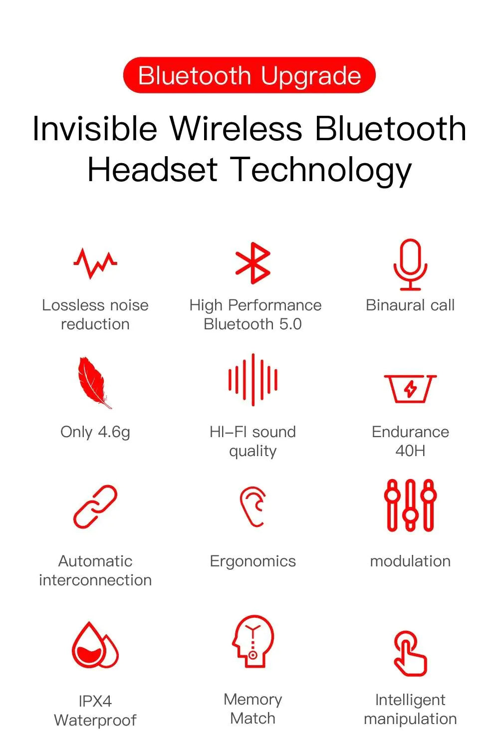 Auriculares Bluetooth TWS 5.1 a prueba de agua con cancelación de ruido inalámbricos